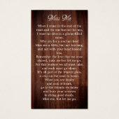 素朴フローラ葬儀記念祈りの言葉カード写真 (裏面)