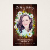 素朴フローラ葬儀記念祈りの言葉カード写真 (正面)