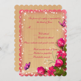 素朴フローラ蝶の反結婚応 招待状