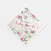 素朴フローラ蝶カラフル赤ちゃんシャワー スタンダードランチョンナプキン (角)