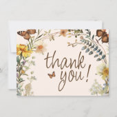 素朴フローラ蝶男女兼用赤ちゃんシャワー サンキューカード (正面)