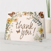素朴フローラ蝶男女兼用赤ちゃんシャワー サンキューカード (正面)