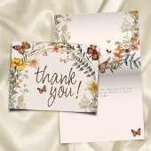 素朴フローラ蝶男女兼用赤ちゃんシャワー サンキューカード
