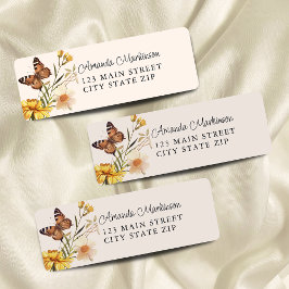 素朴フローラ蝶男女兼用赤ちゃんシャワー ラベル