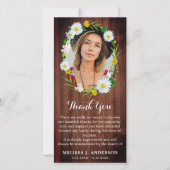 素朴フローラ記念悔やみや弔慰写真葬儀 サンキューカード (正面)