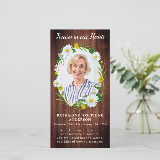 素朴フローラ記念祈りの言葉カードしおり写真 (スタンド正面)