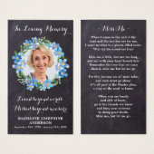 素朴フローラ記念祈りの言葉カード葬儀フォト (正面&裏面)