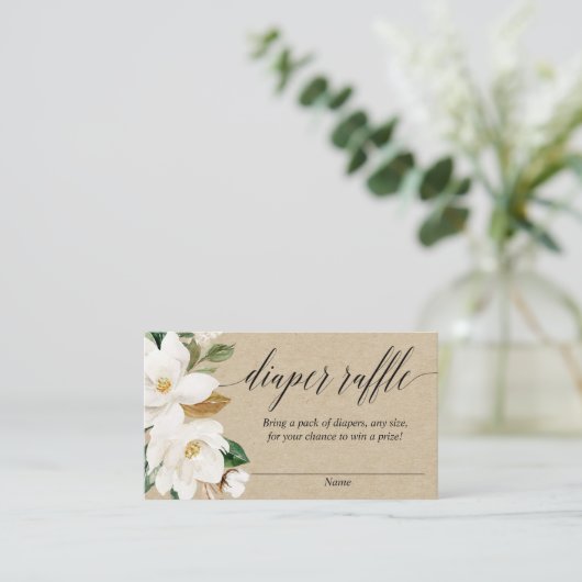 素朴フローラ赤ちゃんシャワーおむつデッフルカード エンクロージャーカード (スタンド正面)