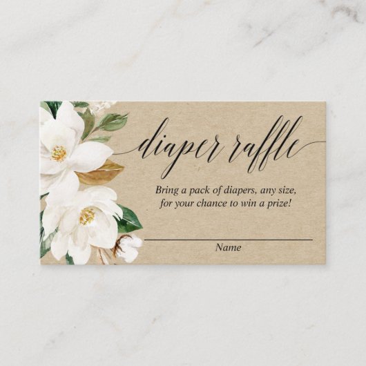 素朴フローラ赤ちゃんシャワーおむつデッフルカード エンクロージャーカード (正面)