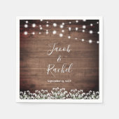 素朴フローラ赤ん坊の息の弦が光る結婚 スタンダードカクテルナプキン (正面)