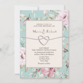 素朴フローラ赤面ピンク結婚式招待状 招待状 (正面)