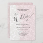 素朴フローラ赤面ピンク結婚式招待状 招待状 (正面/裏面)