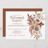 素朴フローラ退職パーティの招待状 招待状 (正面/裏面)