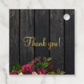 素朴フローラ金ゴールドエレベ感謝していウェディング フェイバータグ (裏面)