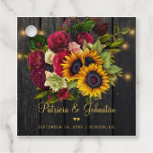 素朴フローラ金ゴールドエレベ感謝していウェディング フェイバータグ (正面)