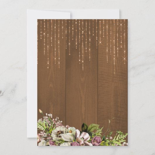 素朴フローラ金ゴールドバーンウッド秋誕生日パーティー 招待状 (裏面)