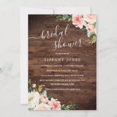 素朴フローラ金ゴールド赤面ブライダルシャワー 招待状 (正面)