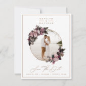 素朴フローラ金ゴールド額写真と書道 セーブザデート (正面)