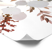 素朴フローラ開花赤面グレイ結婚レッド徴候 ポスター (角)