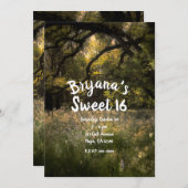 素朴フローラ魅惑の森の花Sweet 16 招待状 (正面/裏面)