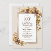 素朴フローラ100th誕生日パーティー 招待状 (正面)