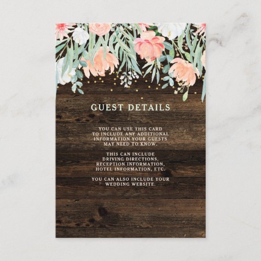 素朴フローラ |の結婚ゲスト詳細 エンクロージャーカード (正面)