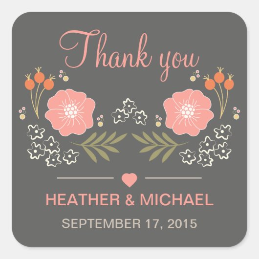 素朴フローラ スクエアシール (正面)