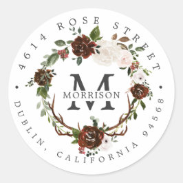 素朴フローラ |ボホボタニカル差出人住所 ラウンドシール