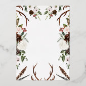 素朴フローラ |ボホボタニカル結婚式招待状 箔招待状 (裏面)