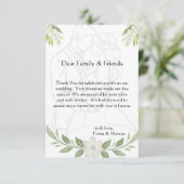 素朴フローラ&ミニマリストエレガントな結婚式 サンキューカード (スタンド正面)