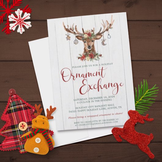 素朴フローラ〔雄ジカの〕枝角クリスマス装飾品取引所 シーズンカード