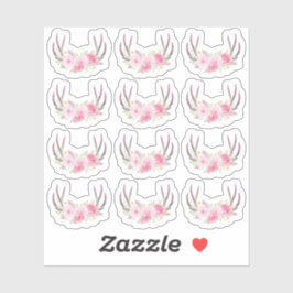 素朴フローラ〔雄ジカの〕枝角赤面ピンクエレガント12 – ピース シール