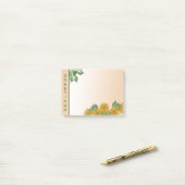 素朴フローラ |黄金の花葉と ポストイット (デスク上)