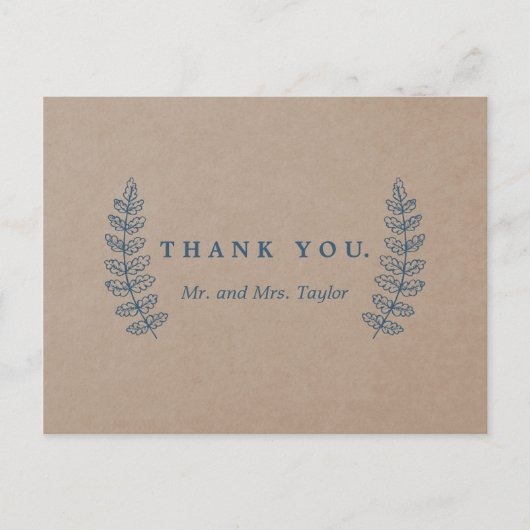 素朴フローラ | Kraft フェイクありがとうポストカード ポストカード (正面)