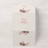 素朴フローラQRコード秋秋の結婚式 オールインワン招待状 (外側)