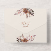 素朴フローラQRコード秋秋の結婚式 オールインワン招待状 (裏面)