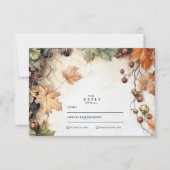 素朴ブドウの秋結婚の 出欠カード (正面)