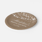 素朴ブライダルシャワーのバーラップのストリングライト ペーパープレート (アングル)