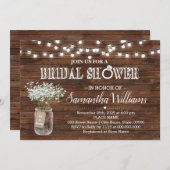 素朴ブライダルシャワーの田舎結婚の人 招待状 (正面/裏面)