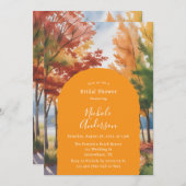 素朴ブライダルシャワーの離れ変更 招待状 (正面/裏面)