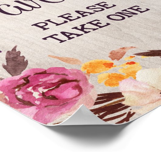 素朴ブライダルシャワーはサインの結婚装飾を好む ポスター (角)