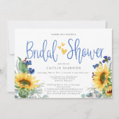 素朴ブライダルシャワーひまわり野草 招待状 (正面)