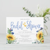 素朴ブライダルシャワーひまわり野草 招待状 (スタンド正面)