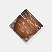 素朴ブライダルシャワーウッドストリングライトラース スタンダードカクテルナプキン (角)