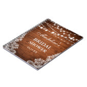 素朴ブライダルシャワーウッドライトレースギフトリスト ノートブック (左側)