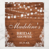 素朴ブライダルシャワーウッドレースのストリングライト ワインラベル (シングルラベル)