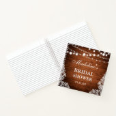 素朴ブライダルシャワーウッドレースライトギフトリスト ノートブック (内部)