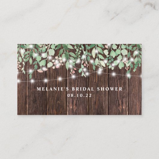 素朴ブライダルシャワーギフト登録証 エンクロージャーカード (裏面)