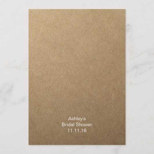 素朴ブライダルシャワーゲーム – 日付の夜のアイディア アドバイスカード (裏面)