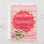 素朴ブライダルシャワーティーパーティの招待状フローラ 招待状 (正面)